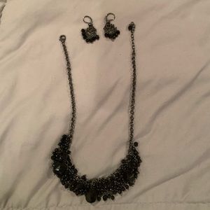 Matching black beaded Necklace & earring set